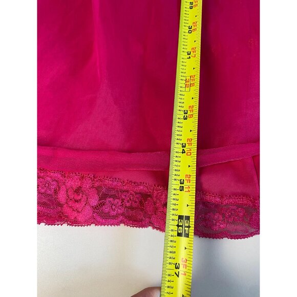 Vintage Hot Pink Babydoll Chiffon Nightgown Dress by Flair, Size M, 60s Lingerie - Picture 10 of 10